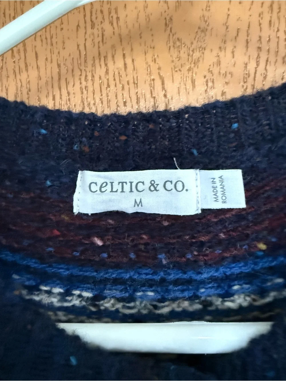 Women’s Celtic and Co Navy Fair Isle Wool Cardigan Sweater
